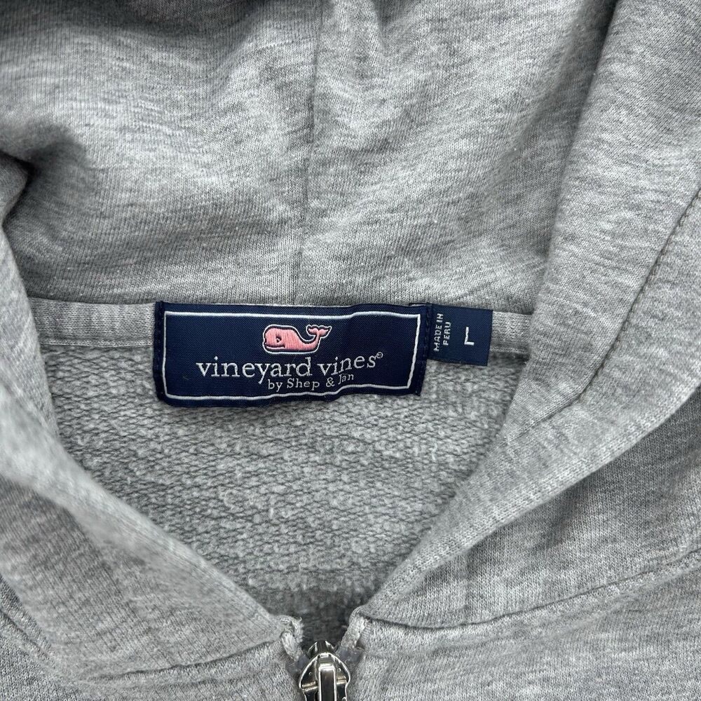 Vineyard Vines MICHIGAN Gray Full Zip-Up Mens Hooded Sweatshirt Size Large - Picture 9 of 9